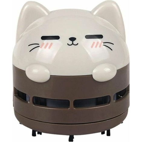 XEPHO Mini aspirateur de bureau, mini aspirateur à miettes, sans fil, rechargeable par USB, silencieux et économe en énergie. (1/4)