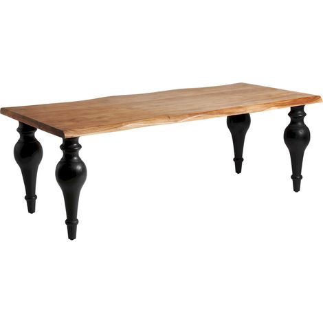 Table à Dîner Zenica Élégance Noire et Bois - Noir élégant et naturel bois d'acacia (1/5)