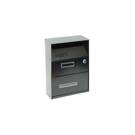 CASSETTA POSTALE PORTARIVISTE PER ESTERNI NERA  cm.21,5x10,5x33h.  colore nero    QUALITY