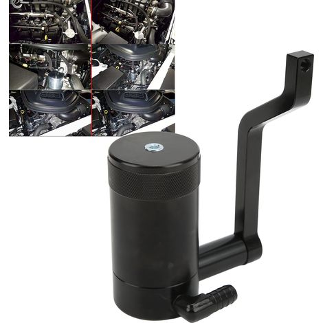 bidon d'huile en aluminium usiné (noir) avec support de montage pour Dodge Charger Chrysler 300 2011-2021 6.4L (OCC-1056-BK) (1/5)