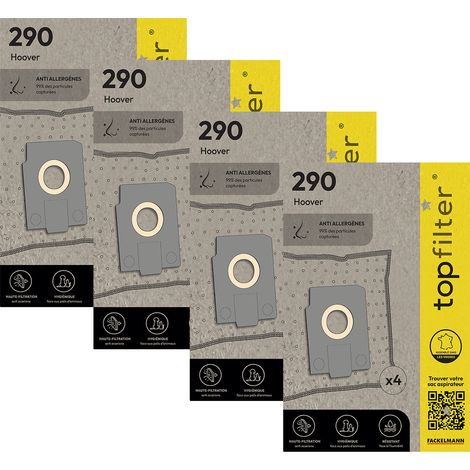 Lot de 4 packs de 4 sacs aspirateur 64290 Hoover Alpina TopFilter Premium (1/5)