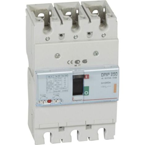 Disjoncteur magnétothermique DPX³250 pouvoir de coupure 25kA 400V - 3P - 250A - LEGRAND