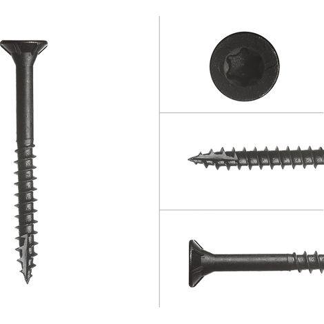 Fassadenschrauben verzinkt Schwarz 5 x 50 mm Torx 20 - 50 Stück