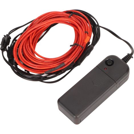 Fil Lumineux Rouge Électroluminescent Flexible, Découpable, Sans Rayonnement, Silencieux, Idéal Fête Noël Déco, 5m, Couleur Rouge Vif (1/5)