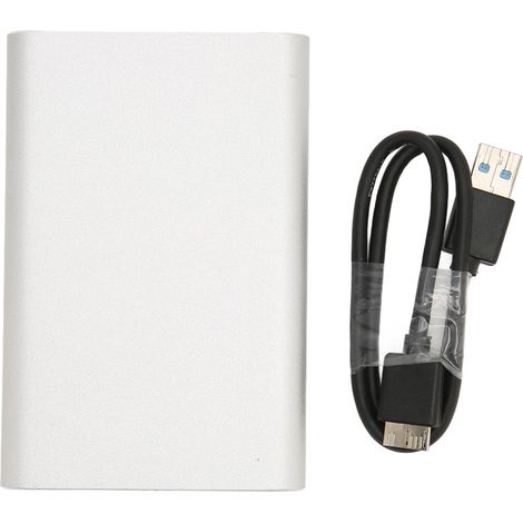 Disque dur externe haute vitesse USB 3.0, ultra-mince usiné CNC, portable HDD 750 Go Argent Blanc pour ordinateur TV téléphone (1/5)