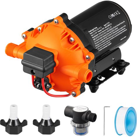 Mophorn 12 V DC Wassermembranpumpe, 5,5 GPM Durchfluss, 70 PSI Nenndruck (einstellbar von 40–100 PSI), 1/2 Zoll MNPT selbstansaugende Pumpe mit Druckschalter für Wohnmobil