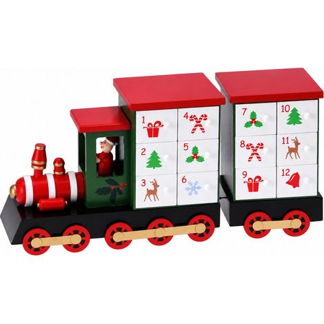 Ad Trend Calendario dell'Avvento a Forma di Locomotiva Natalizia 40x11xH19 cm – Decorazione di Natale (1/2)