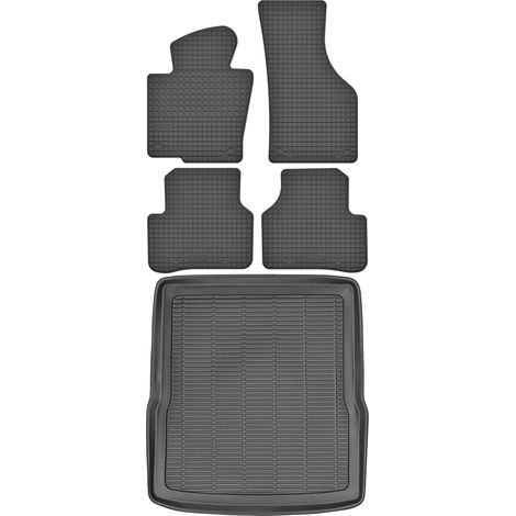 Ensemble de tapis de sol en caoutchouc + tapis de coffre pour Volkswagen Passat B6 Kombi (2005-2010). (1/5)