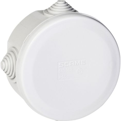 poly pool - scatola di derivazione da parete con passacavi ø 80 mm x 40 mm ip44 grigia