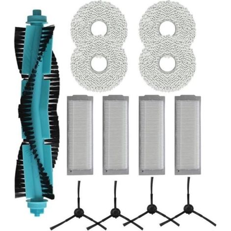 Accessoires de pièces de rechange pour Cecotec pour Conga 11090-Spin - 1 brosse rouleau + 4 chiffon + 4 filtre + 4 brosses latérales (1/4)