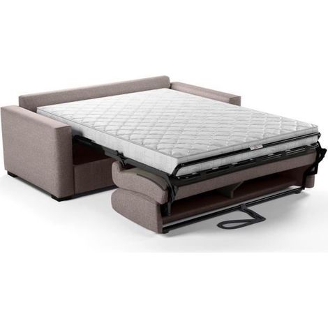 Canapé convertible express – Tissu beige – Matelas 14 cm – Dimensions 190 x 100 x 87 cm – Ouverture rapide pour usage quotidien