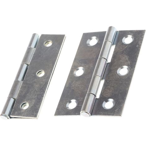 Rs Pro – Charnière en acier pour meuble 75mm x 49mm x 1.4mm – Crosse avec fermeture battant libre – Pack de 2 unités – Fixation vissée (1/2)