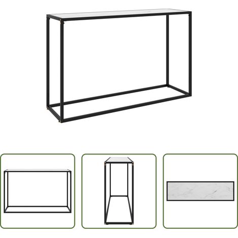 Weiß -  Konsolentisch Weiß 120x35x75 cm Hartglas (1/5)