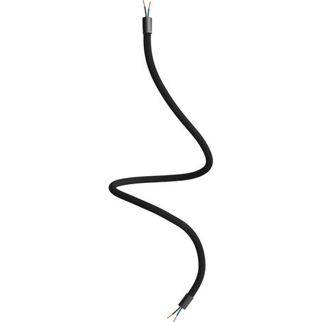 Creative-Cables Kit Rallonge Creative Flex (longueur 90 cm, Ø 10 mm) - Revêtement en tissu RM04 noir et garniture noire - Avec embouts métalliques et accessoires (1/5)