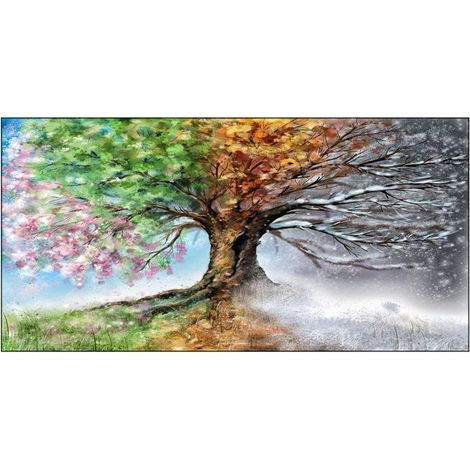 Lupia Quadro Moderno, Vetro Acrilico Plexy, Facile da appendere, da parete, stampa con Colori intensi, prodotto in Italia, 100x150 cm QUATTRO STAGIONI (1/4)