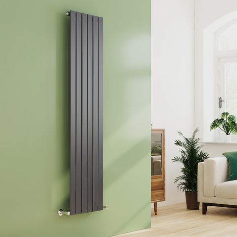 EMKE Anthracite Vertical Radiator High Thermal Conductivity for Bathroom/ Kitchen / Hotel, Single Flat Panel, 1800x450mm (1/5)