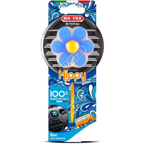 'PROFUMATORE PER AUTO ''HIPPY'' ''Love Freedom'' blue - profumo vaniglia' Love Freedom blue - profumo vaniglia