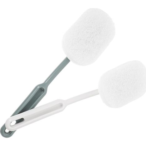 2 brosses WC, PP, blanc, long manche, détachable, pour sol (1/5)