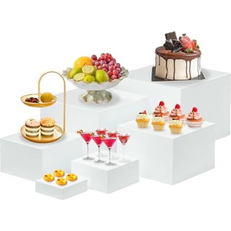Presentoir Aperitif Buffet, Lot de 6 Présentoirs pour Gateaux en Acrylique, Desserts, Objets de Collection, Bijoux, Support Cubique Embotable Bote de Rangement pour Bonbons, Cosmétiques (1/5)