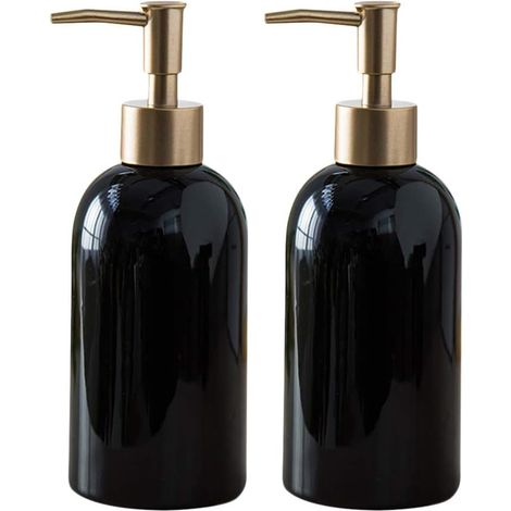 1 distributeur de savon, céramique, blanc/noir/gris/vert, 20 x 7,2 x 7,2 cm, rond, étanche à la poussière, pour salle de bain et hôtel (1/5)