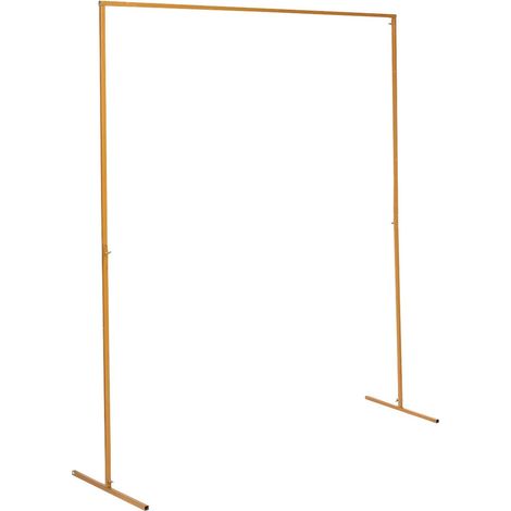 2 x 1,5 m di ferro battuto arco per matrimonio quadrato, in ferro, montaggio porta in metallo, per matrimonio, sfondo per eventi, decorazione da giardino (giallo)
