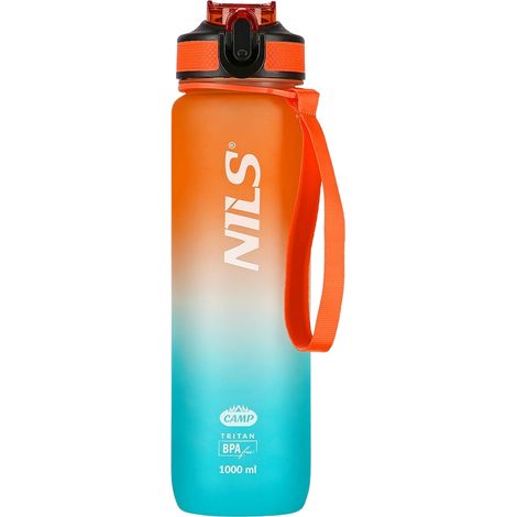 Tritan-Trinkflasche, Orange-Blau, Auslaufsicher, 1000 ml