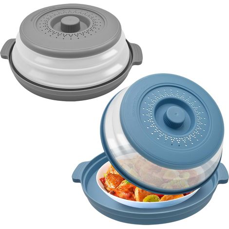 2 Pièces Couvercle Micro Onde, Pliable Anti-éclaboussures, Passoire Cuisine, Pour Aliments Et Légumes (1/5)