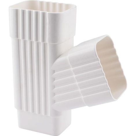 LYERCW - Lot de 1 connecteur en Y pour descente de gouttière, connecteur en Y pour gouttière PVC 2x3 pouces blanc, accessoire de descente de gouttière pour drainage de l'eau de pluie (8.36.3cm-7.85.6c (1/5)
