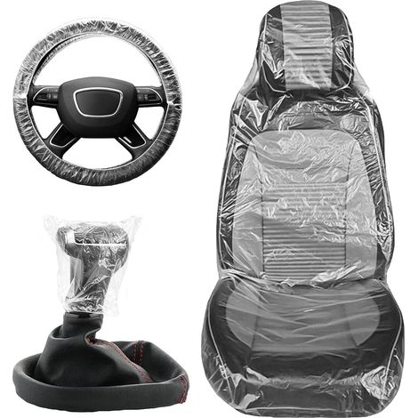 Set aus zwei Autositzschonern für Kinder, wasserdicht und rutschfest, mit zwei Staufächern, geeignet für SUV, Limousine und Kofferraum, aus Leder und Stoff. (1/5)
