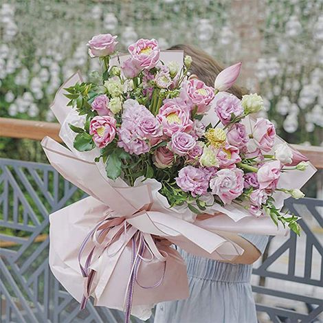 Papier Cadeau Fleuri Imperméable - 20 Feuilles pour Emballage de Bouquets et Cadeaux