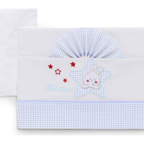 Italbaby Komplett Set Stickerei Bettwäsche Little Star 3 Teile Blau