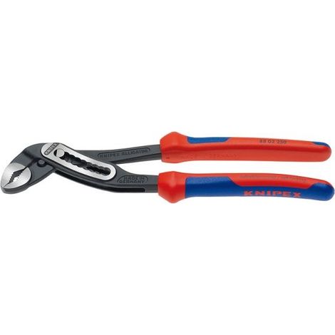KNIPEX 88 02 180 Alligator® Pinza regolabile per tubi e dadi con manici multicomponente atramentata nera 180 mm