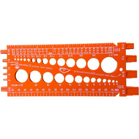 Jauge de contrôle de taille pour écrous et boulons, testeur de filetage métrique et impérial, outil d'identification de taille facile et pratique. (1/5)