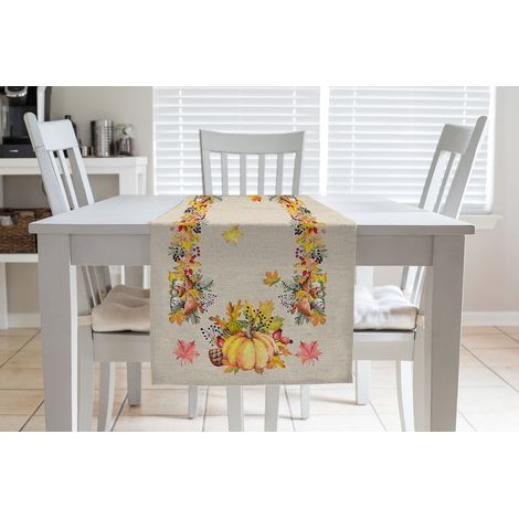 Tovaglia Con Stampa Digitale 100 % Cotone Runner stampa Zucche Made in italy Runner:50x140 - Zucca (1/3)