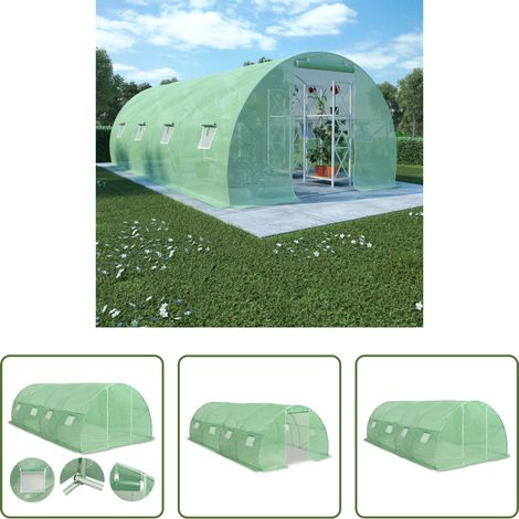 vidaXL Gewächshaus 18 m² - Gewächshaus 18m² 600x300x200 cm (1/5)