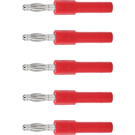 5er-Pack 4-mm-Bananenstecker-Adapter, starke Verbindung, gute Leitfähigkeit, 4-mm-auf-2-mm-Bananenstecker-Konverter, rot (1/5)