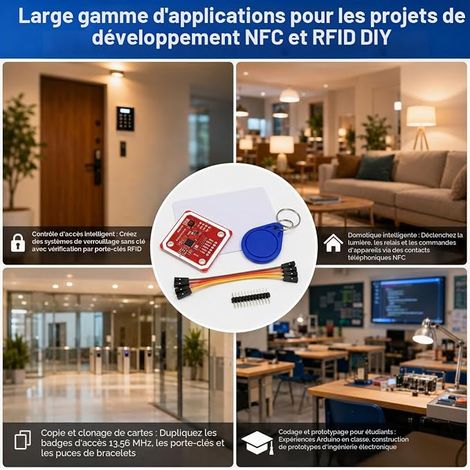 PN532 NFC RFID Module SPI I2C UART Multi-Interface Reader/Writer Arduino ESP32 Raspberry Pi S50 Card RFID Keychains Accessories Electronic Projects (1/4)