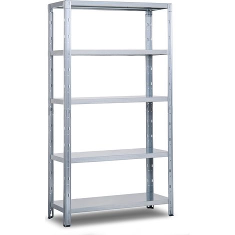 Scaffale in Metallo ad Incastro 5 Ripiani 120x50xh188 cm Crosser Zincato (1/2)