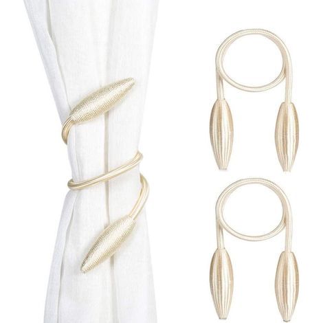 Embrasse De Rideau, 2 Pièces Creative Embrasse De Rideau, Boucles pour Rideau, Bricolage Créatif Modélisation Aléatoire Décoration De Fenêtre D'Hôtel De Bureau à Domicile(Beige)- (1/5)