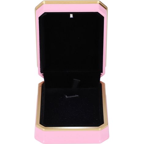 Boîte à bijoux rose avec pendentif LED, petit présentoir pour bijoux, idéale pour une demande en mariage, des fiançailles, un mariage ou la Saint-Valentin. (1/5)