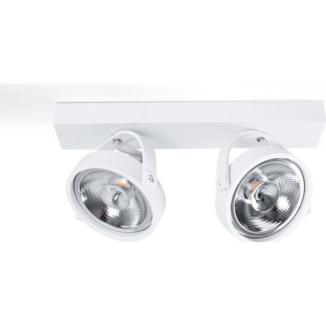 Foco De Techo Doble Orientable "IRIS" - 2 X AR111 GU10 -