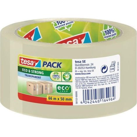 Nastro da imballaggio tesa ECOSTRONG 66m 50mm trasparente