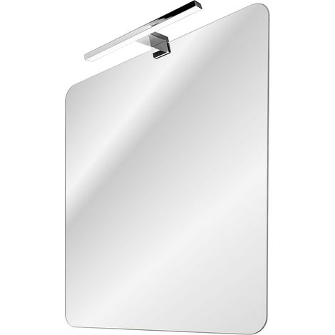 Badezimmerspiegel 60cm mit LED-Leuchte in chromfarben ADELAIDE-56-WHITE, B/H/T ca. 60/70/10 cm (1/3)