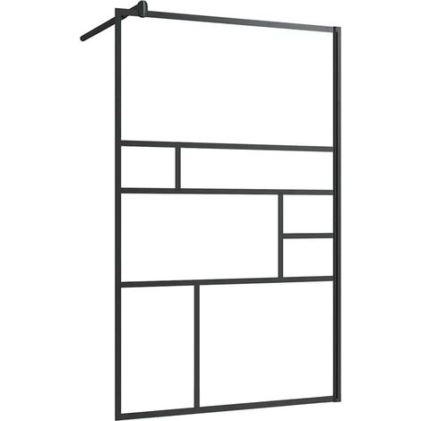 Maison Exclusive - Parete Doccia Walk-in in Vetro Trasparente ESG Nera 100x195 cm