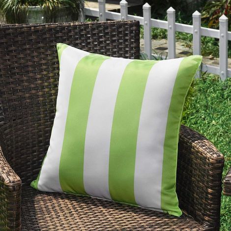 2-Pack Outdoor Waterproof Striped Pillowcases, Decorative Pillowcases, Modern Garden Cushion Covers, Suitable for Patio/Tent/Balcony/Sofa, 45x45cm, Green (1/5)