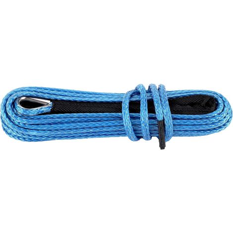 Corde de Treuil Synthétique, Légère et Sûre 7700lbs 1/4in, Câble en Nylon de 50 Pieds, pour SUV, ATV, UTV, Camion, Warm, ARB (Un (Bleu)) (1/5)