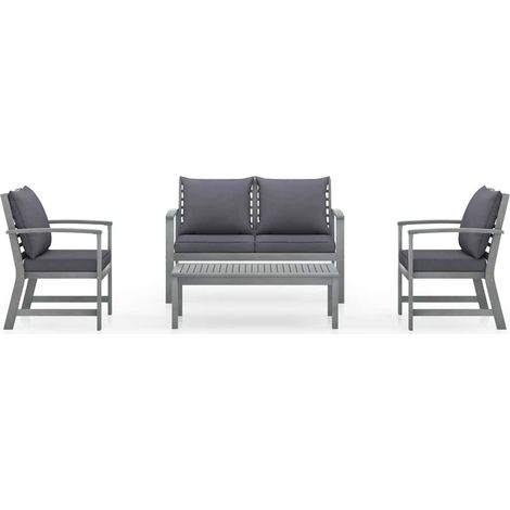Maison Exclusive - Set Divani da Giardino 4 pz con Cuscini in Massello di Acacia (1/5)