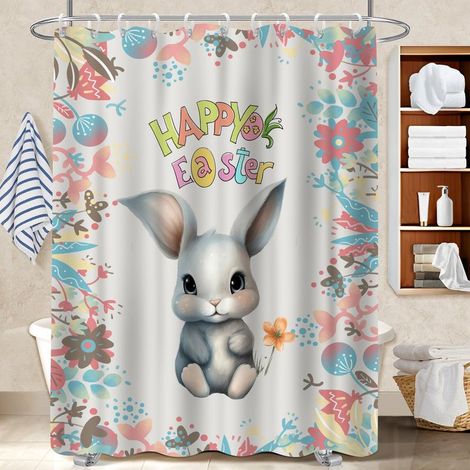 Voile de douche fluide en polyester 180x180 robuste bâche polyester douche pour les fêtes de fin d’année (1/5)