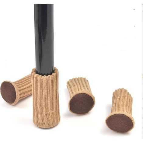 28 Pairs knitted Table Chair Leg Socks elastic Chair Furniture Socks Sets Wood Floor protectors beige 47cm (1/3)