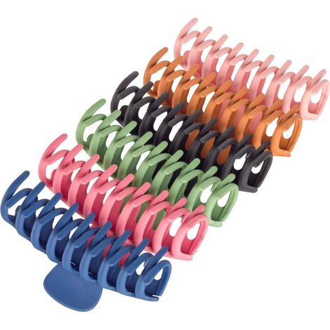 Juego de 6 pinzas para el cabello mate, de sujeción fuerte para cabello grueso (6 colores) (1/4)